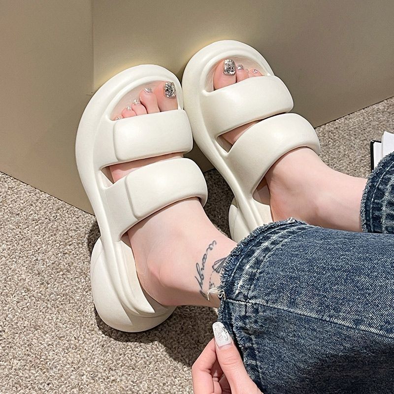 Indoor travel vacation versatile anti slip breathable slippers thick soled sandals for women summer outdoor home and household use