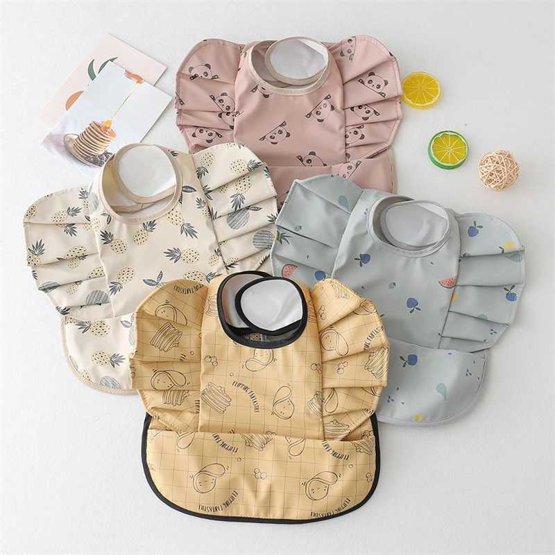 Bibs Burp Cloths Baby Bibs INS Nordic Style Angel Feed Pocket Burp Girl Boy Infant Meals Bib Waterproof Easy Clean Cute Elephant Bibs Soft PUL4812