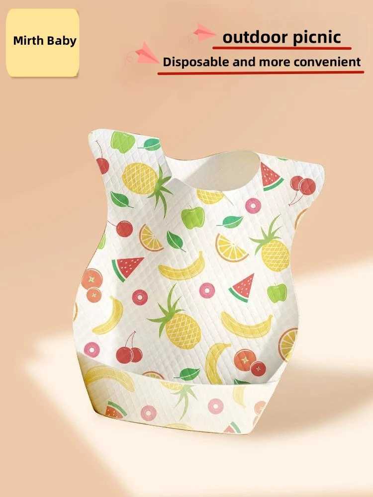 Bibs Burp Cloths 50/Set Fruit Printed Drooling Bibs Disposable Bibs For Baby Boys Girls Nonwoven Drooling Towel Outdoor Baby Burp ClothsL4812