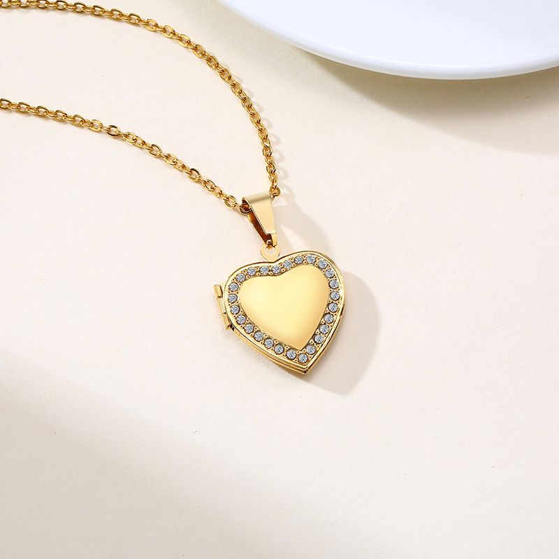 Openable Lover Heart Photo Pendant Stainless Steel Jewelry Can Put Decorations Classic Jewelry