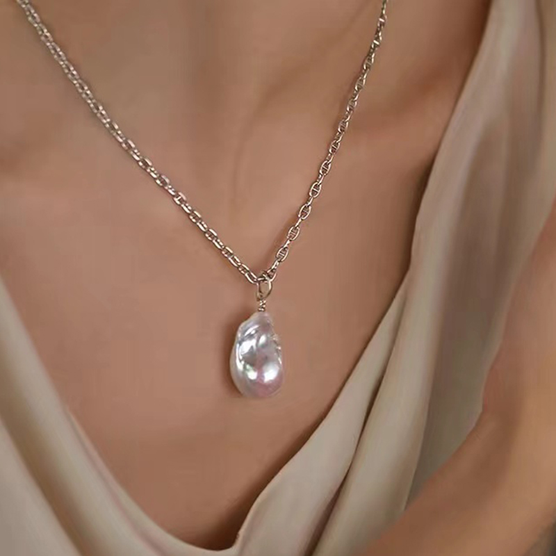 baroque Irregular Freshwater Pearl Pendant Women's Necklace