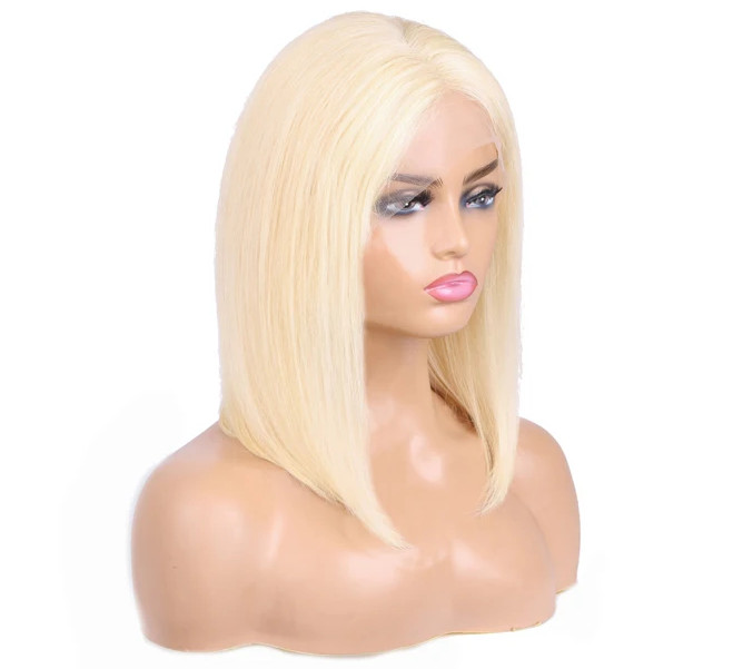 13x4 Bob Frontal Wigs 1B 613 Ombre Blonde Straight Brazilian Lace Front Human Hair Wig Pre Plucked Short Wigs For Black Women