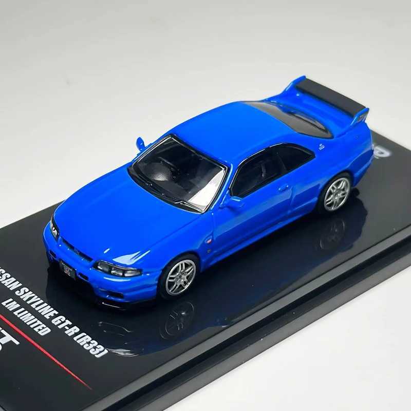 Diecast Model Cars INNO 1 64 SKYLINE GTR R33 LM LIMITED Blue alloy car model decoration T240513