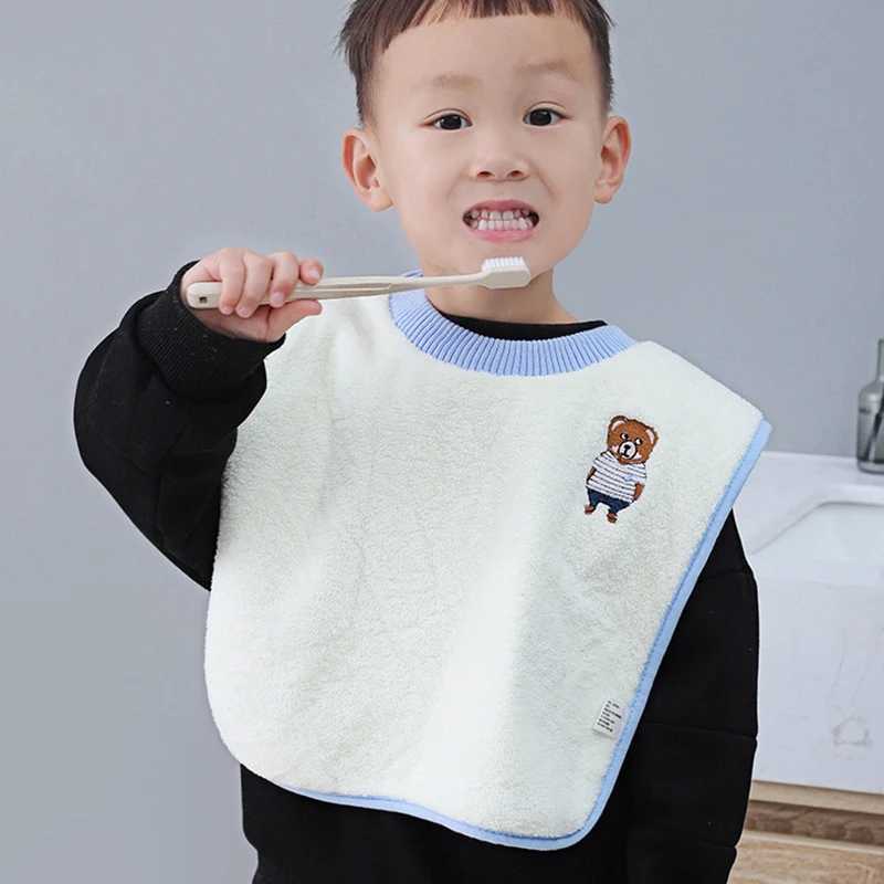Bibs Burp Cloths Coral Velvet Baby Bibs Cartoon Waterproof Washcloth Infant Bib Burp Cloths Bandana Scarf for Kids Boy Girl Feeding Saliva TowelL4812