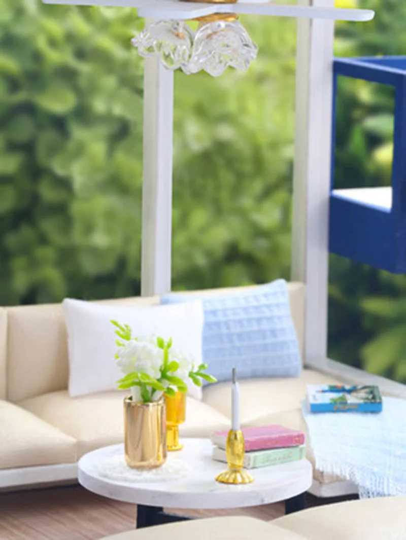 Architecture/DIY House DIY Doll House Wooden doll Houses Miniature Furniture Dollhouse Kit Casa Music Toys for Children New Year Birthday Gifts 066