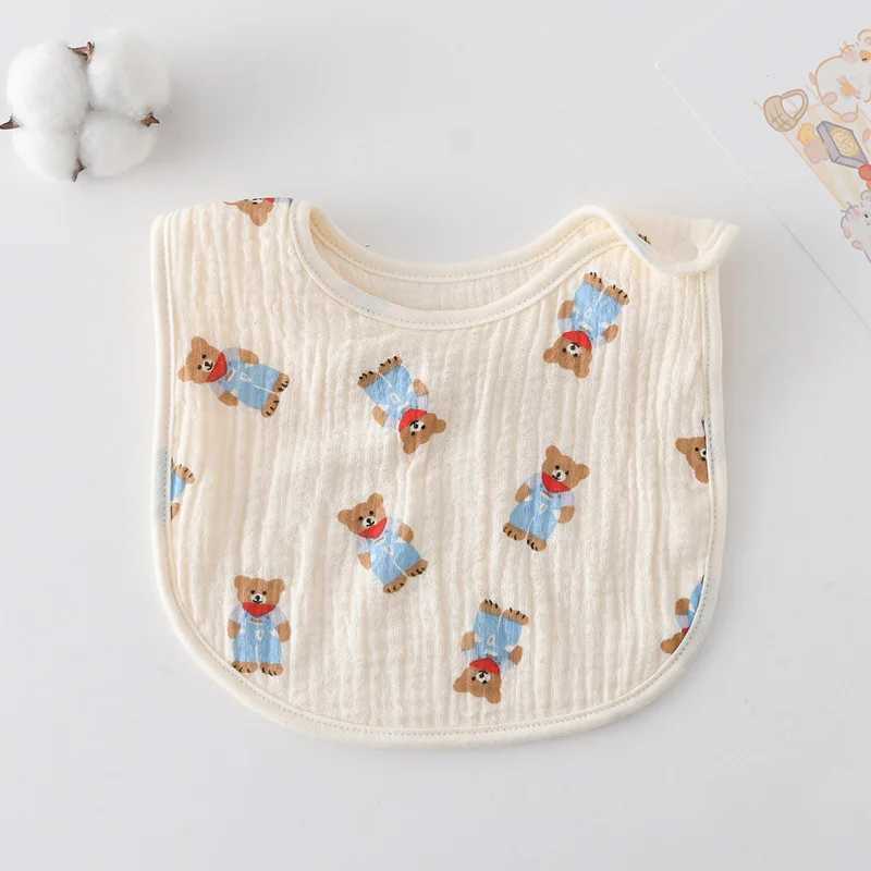 Bibs Burp Cloths New 6 Layers Cotton Gauze Baby Bibs U-shaped Print Saliva Towel Newborn Burp Cloths Bandana Scarf for Boy Girl Feeding Drool BibL4812