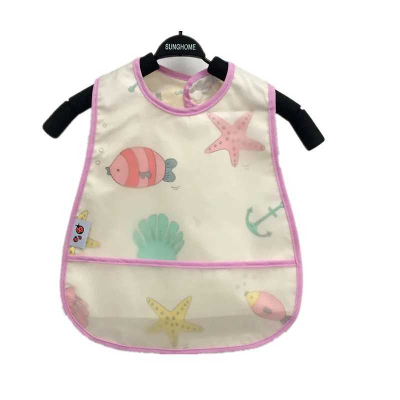 Bibs Burp Cloths 1Pcs Waterproof Lunch Feeding Apron Cartoon Pattern Cotton Baby Bibs Sleeveless Adjustable Boy Girl Feeding Bibs ApronL4812