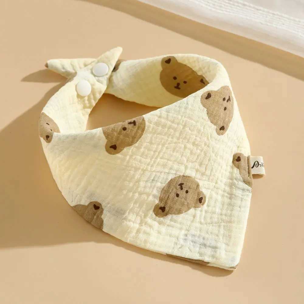 Bibs Burp Cloths Snap Button Baby Muslin Bibs Baby Accessory Printing Cotton Saliva Towel Soft Ruffle Burp Cloths NewbronL4812
