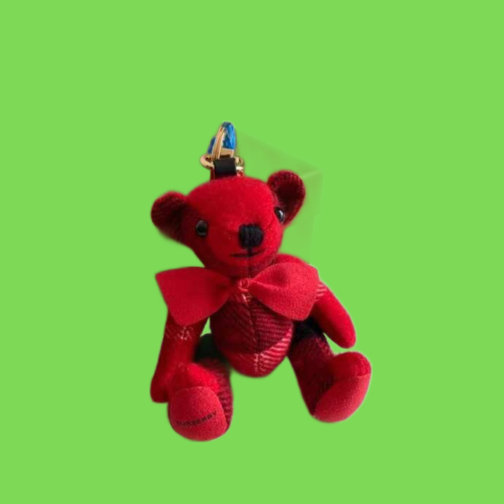 High quality cashmere bear doll pendant Keychains classic design decoration car key chain fashion handbag Keychain