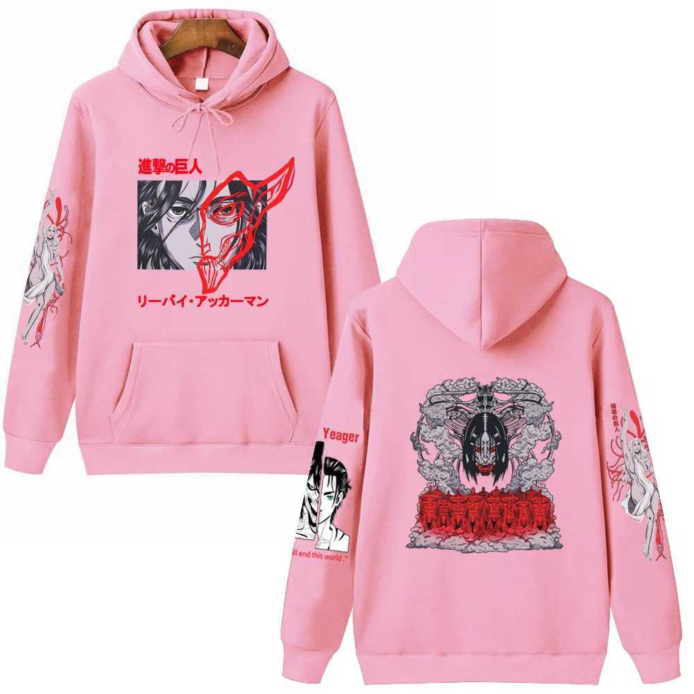 Men's Hoodies Sweatshirts Anime Attack On Titan Hooded Yeager Eren Print Plus Size Hoodie Men Women Sweatshirts Harajuku Unisex Long Slve Pullove