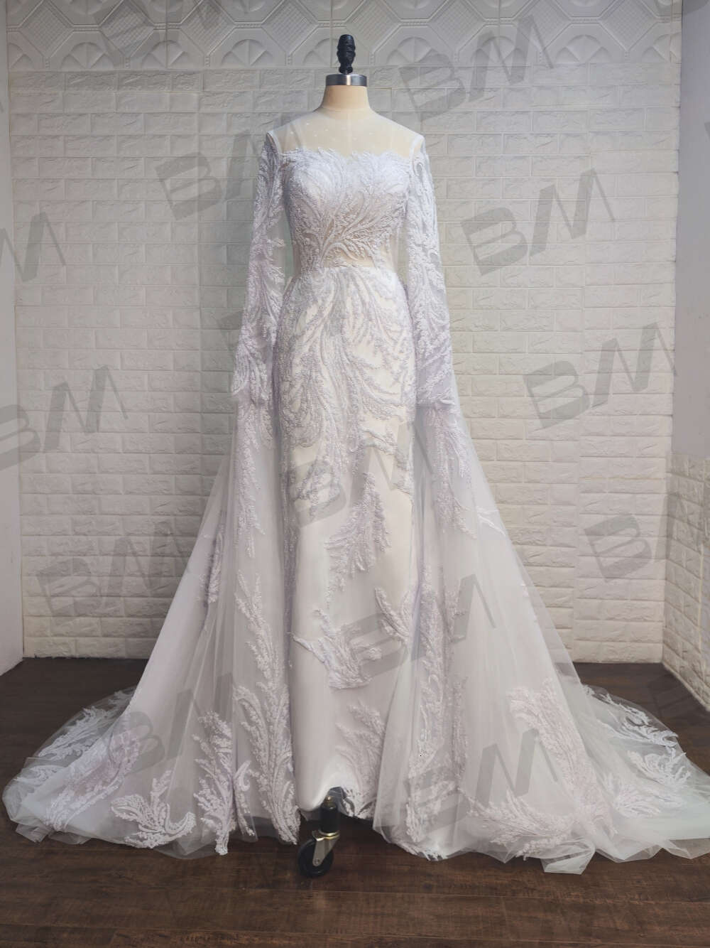 Romantic or-length Wedding Dress Classic O-neck Bridal Gown Long Sleeve A-e Bride Dresses Vestido De Novia
