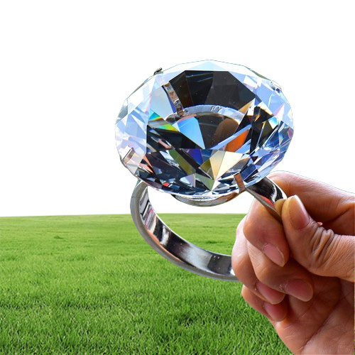 Wedding Arts and Crafts decoration 8cm crystal glass big diamond ring romantic proposal wedding props home ornaments party gifts S3175716