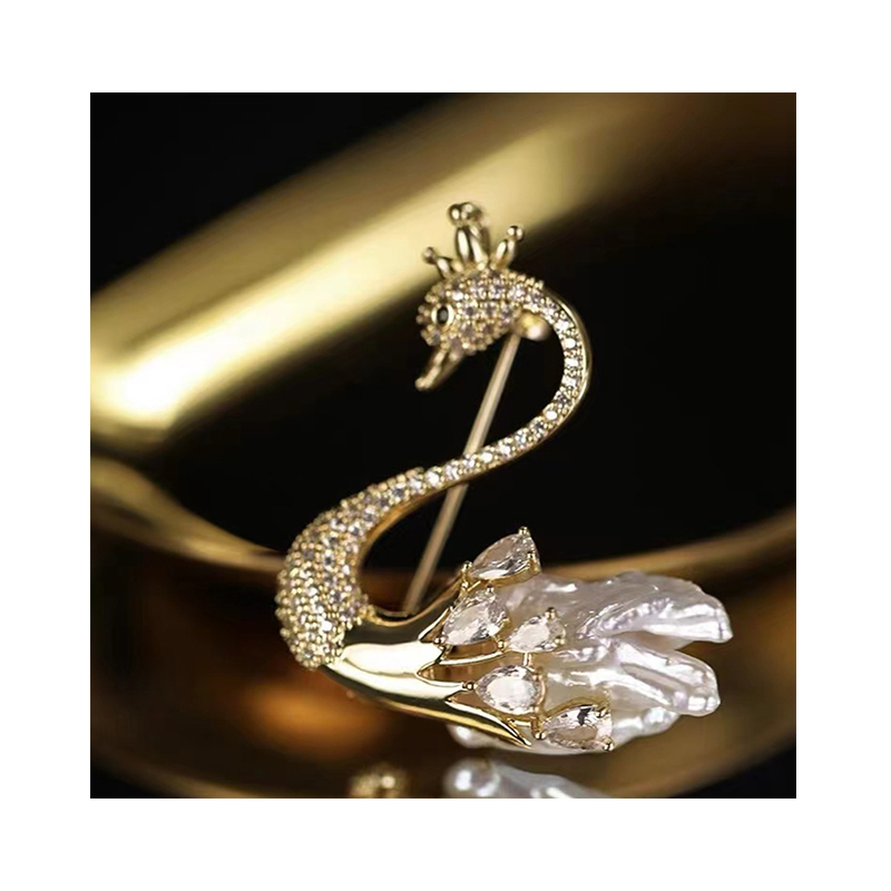 hot selling Swan brooch Natural Baroque Freshwater Pearl brooch Love brooch Women