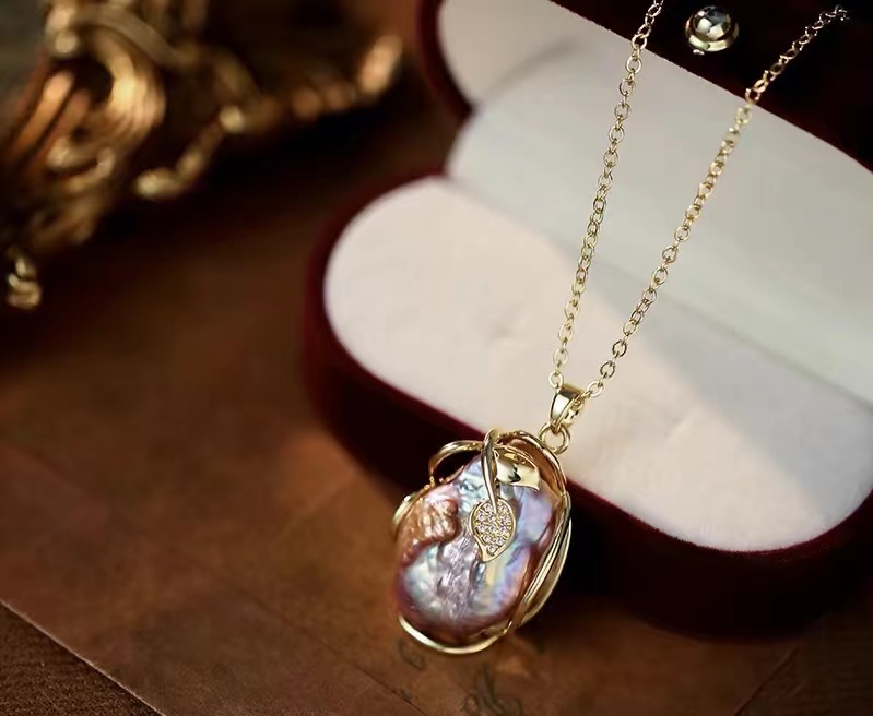 natural Freshwater Pearl Baroque Pearl Pendant New Boutique Craft Gift Cross-Border Wholesale