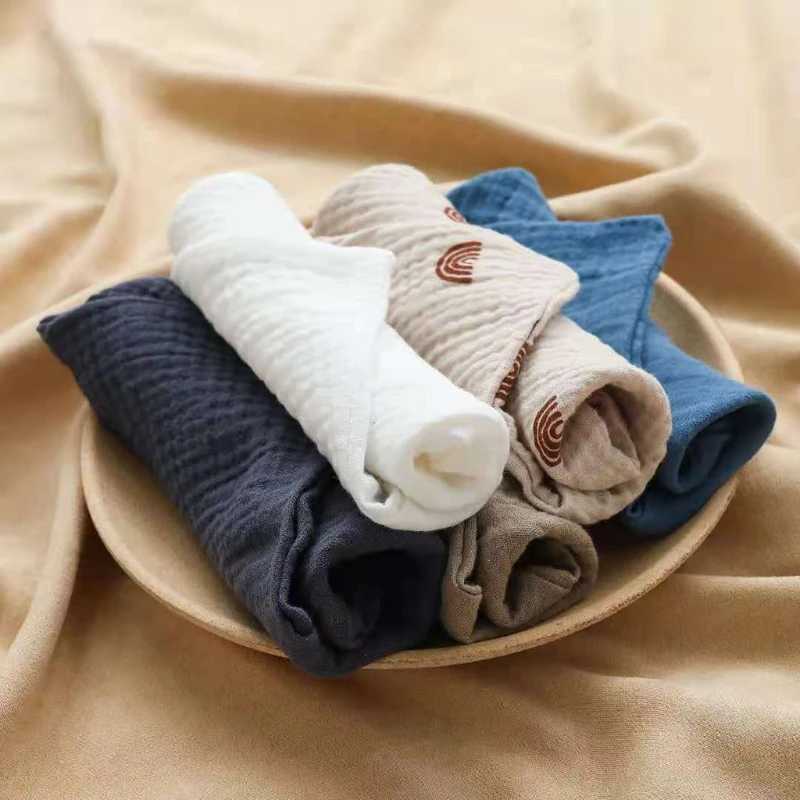 Bibs Burp Cloths 5 Pcs Cotton Baby Muslin Towel Square Infants Saliva Towel Newborn Burp Cloths for Baby Face Washcloth Handkerchief Baby BibsL4812