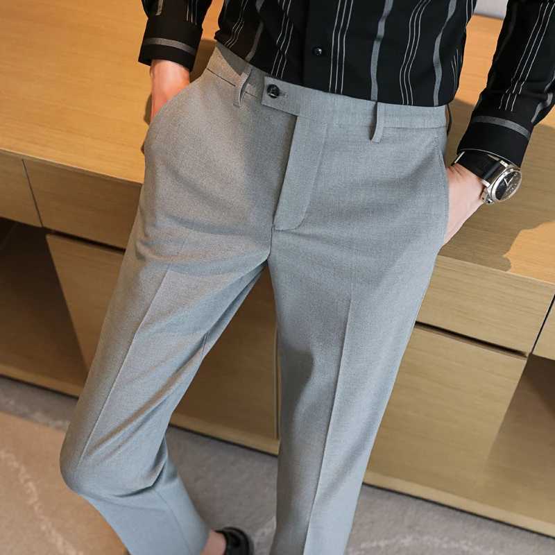 Men's Pants Mens Casual Pants spring Autumn Fashion New slim Pants Male Business Suit Pant Elegant Soft small foot Formal wear Trousers Y240514