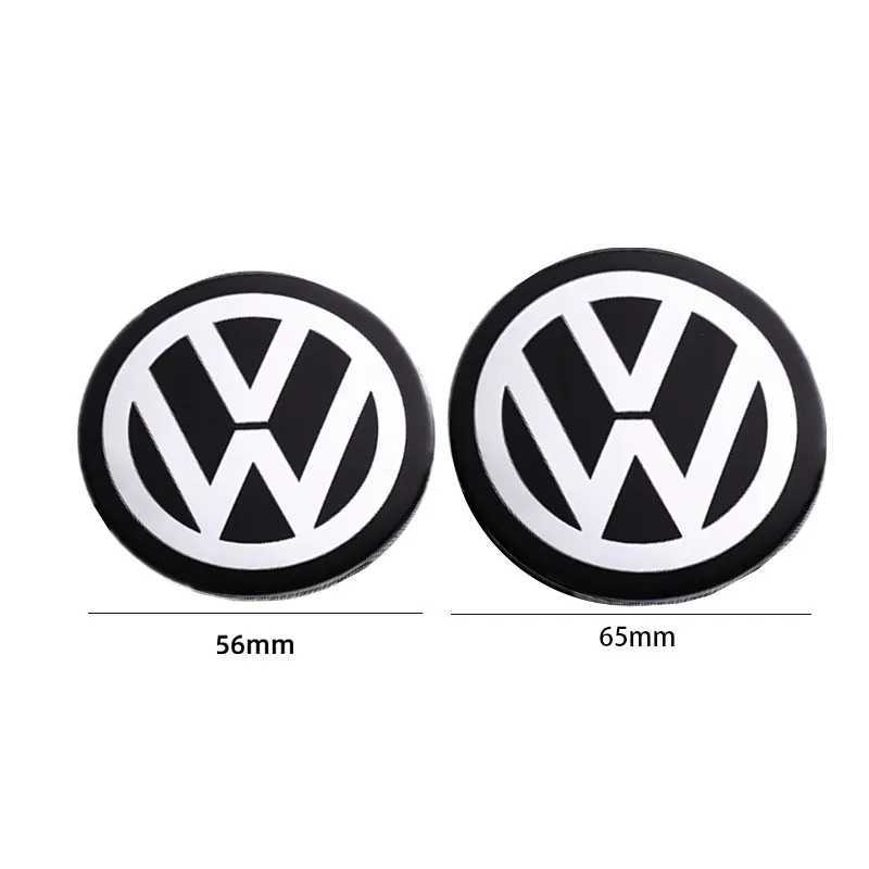 Car Stickers 4PCS 56mm 65mm Car Wheel Center Hub Emblem Sticker for VW Volkswagen Golf Polo Passat Touran Jetta accessories T240513