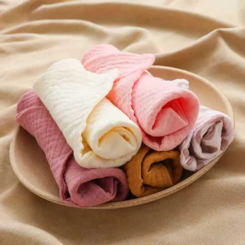 Bibs Burp Cloths 5 Pcs Cotton Baby Muslin Towel Square Infants Saliva Towel Newborn Burp Cloths for Baby Face Washcloth Handkerchief Baby BibsL4812