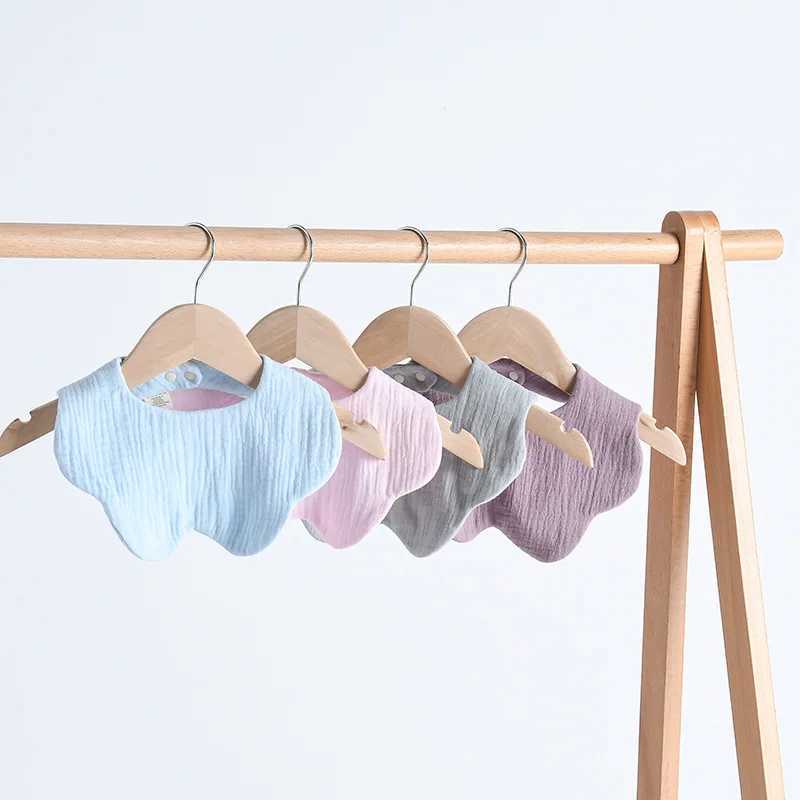 Bibs Burp Cloths New Baby Petal Feeding Drool Bib Solid Color Infants Saliva Towel Soft Cotton Gauze Burp Cloth For Newborn Toddler Kids BibsL4812