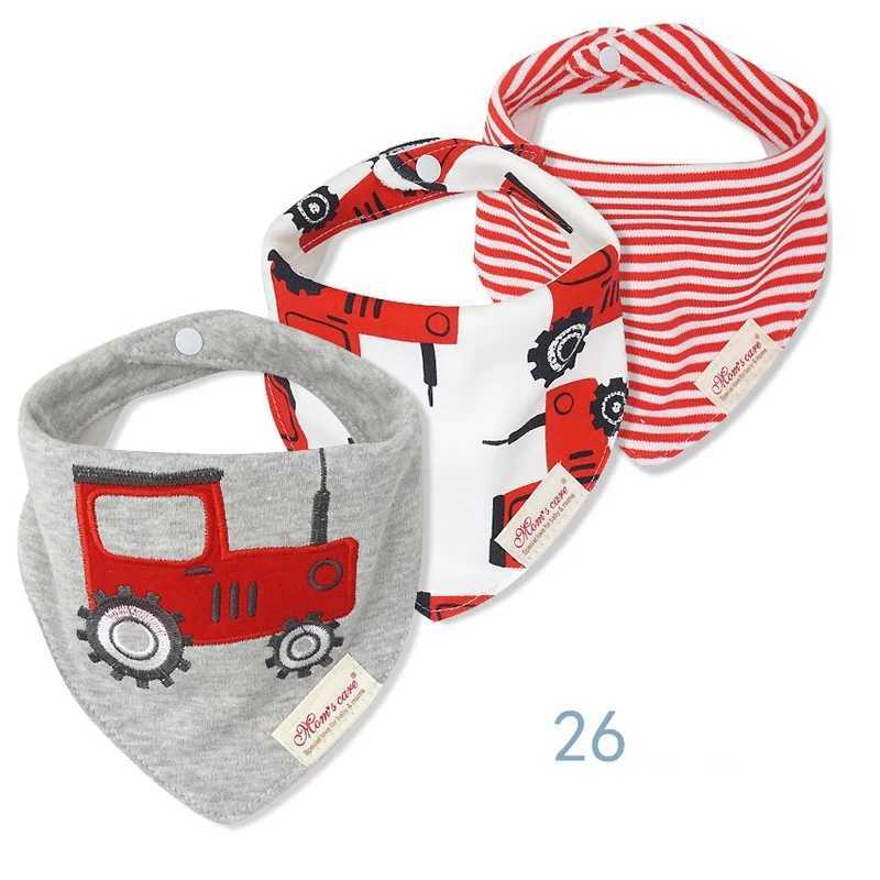 Bibs Burp Cloths 3pcs Per Lot Baby Bibs Bandana Set Cotton Multi-Style Triangle Cartoon Babadores Para Bebe Infant Boys Girls Saliva Towel KF025L4812