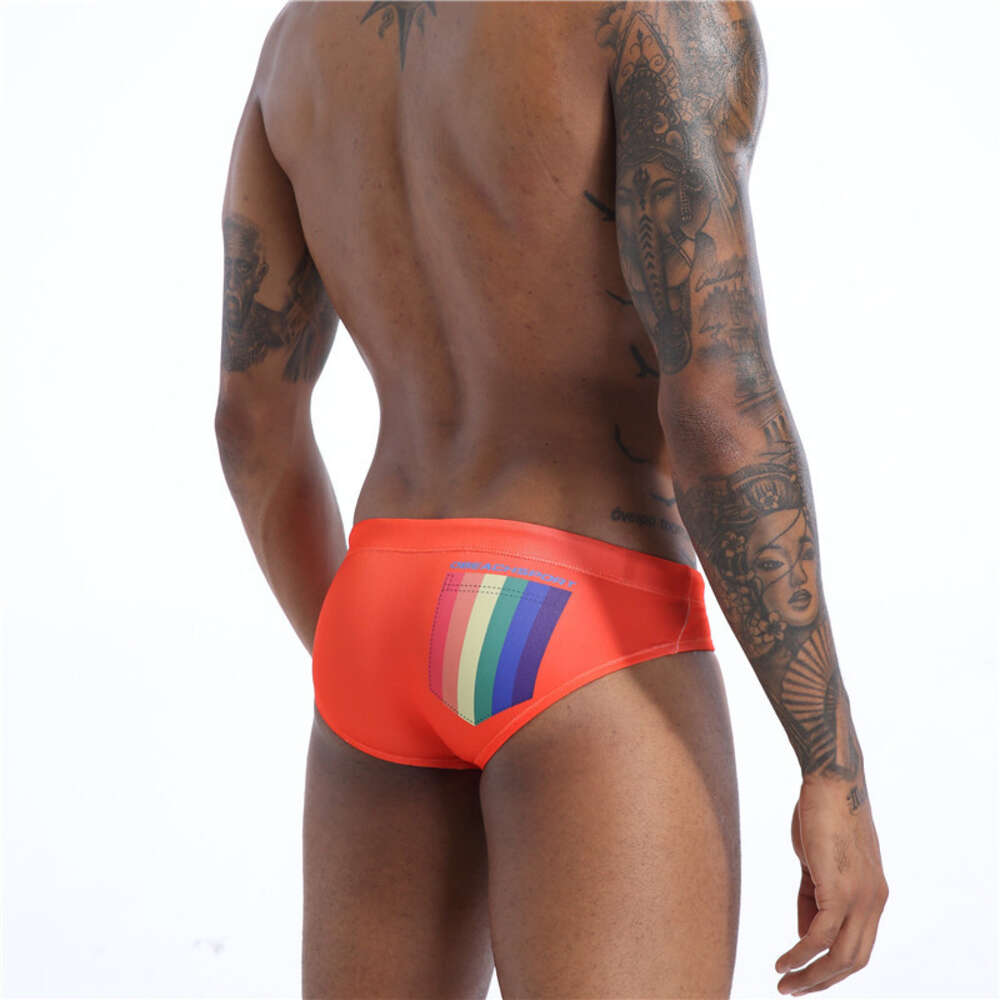 Ddmytiger Men S Low Waisted Printed Swimsuit Tight Fitting Lace Up Triangle Swim Trunks Quick Drying Cup Size To Prevent Awkwardness H