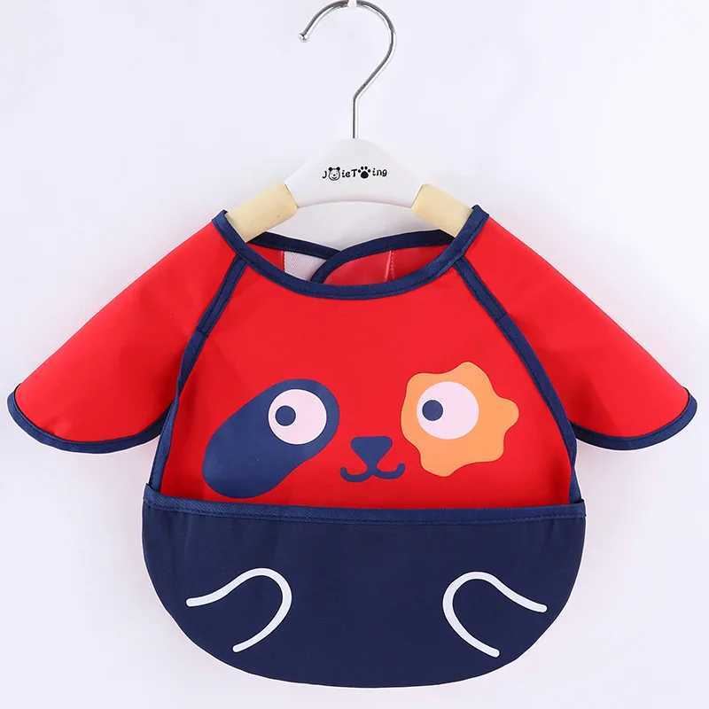 Bibs Burp Cloths Cute Cartoon Baby Bib Adjustable Animal Pattern Waterproof Saliva Dripping Bibs Long Sleeve Apron Saliva Towel Drooling ScarfL4812