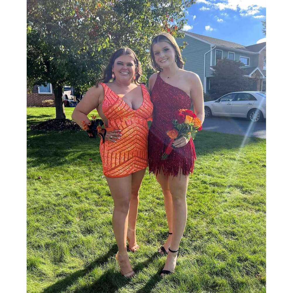 ForElise Women's Sequin Short Homecoming Tight Prom Dresses for Teens Sparkly 2023 prom AMZ