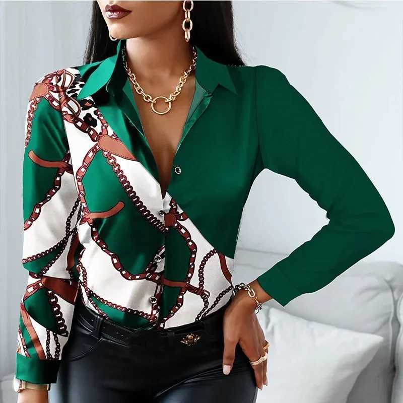 Women's Blouses Shirts New Casual Leopard Print Womens Shirt Office Lady Elegant Striped Long Slve Blouse Fashion Silk Female Clothing Tops 18972