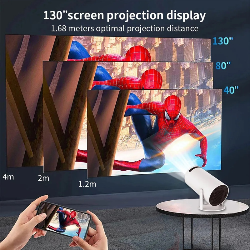 Projectors HY300 Home Theater Projector 4K HD Android 11 Dual WIFI 6.0 120 ANSI BT5.0 1080P 1280*720P Cinema Outdoor Portable Projector