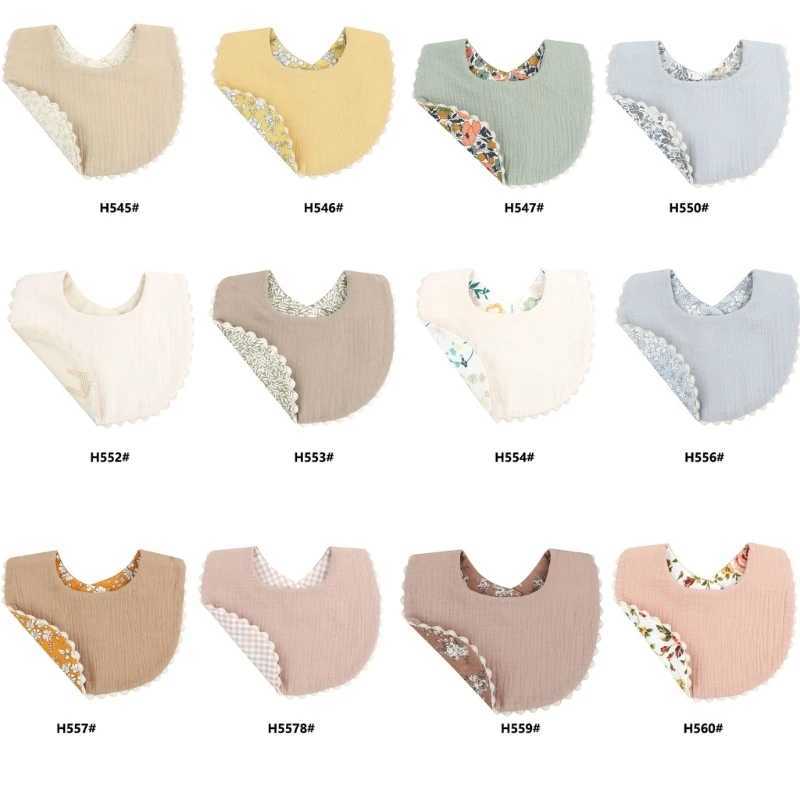 Bibs Burp Cloths Double Sided Baby Bibs Thick Layer Cotton Gause Floral Burp Cloth Drool Bib for Infant Saliva Towel Drooling Bib Newborns GiftL4812