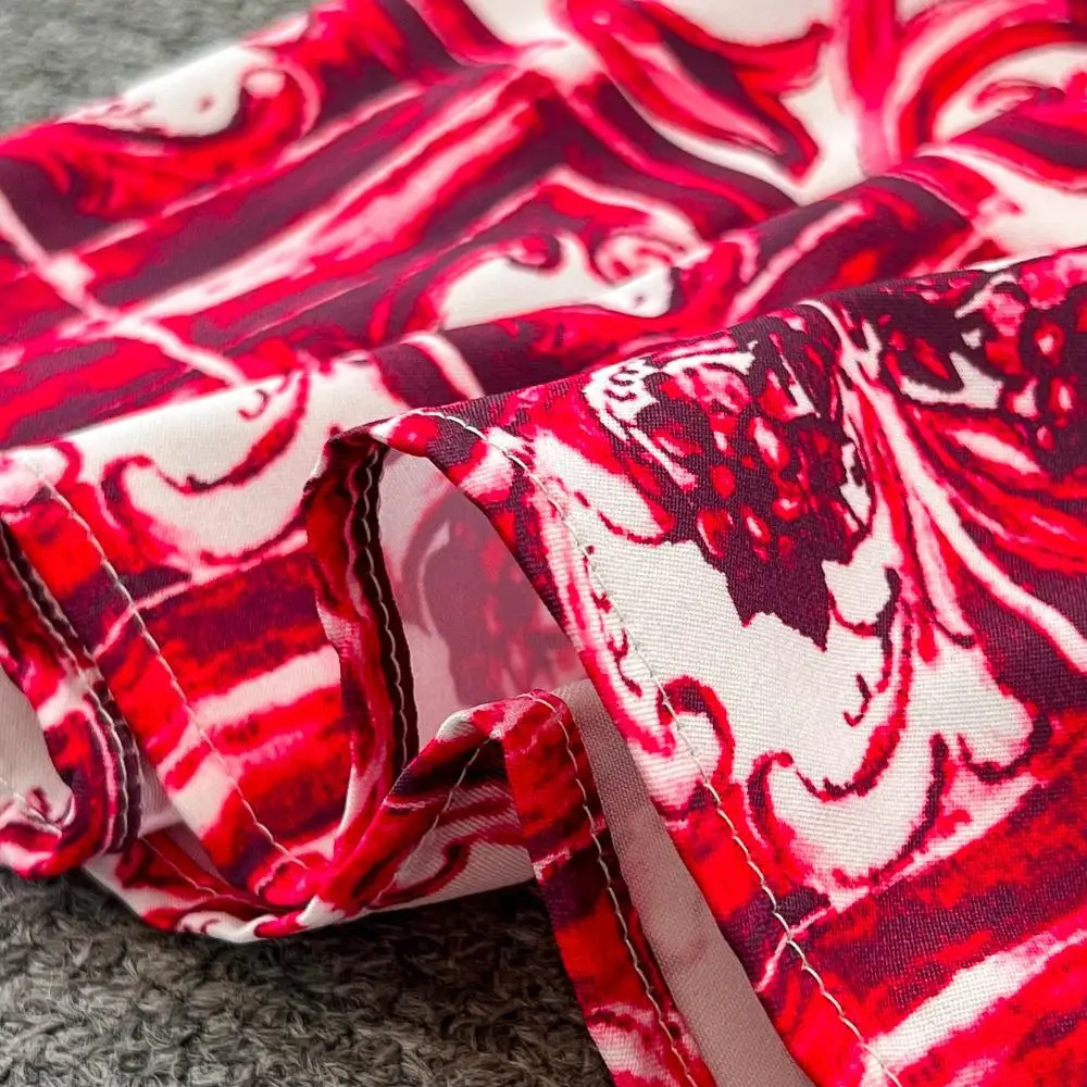 Summer Runway Holiday Red Blue and White Porcelain Print Two Piece Set Women Spaghetti Strap Short Tops Maxi Skirts Set Suit 240515