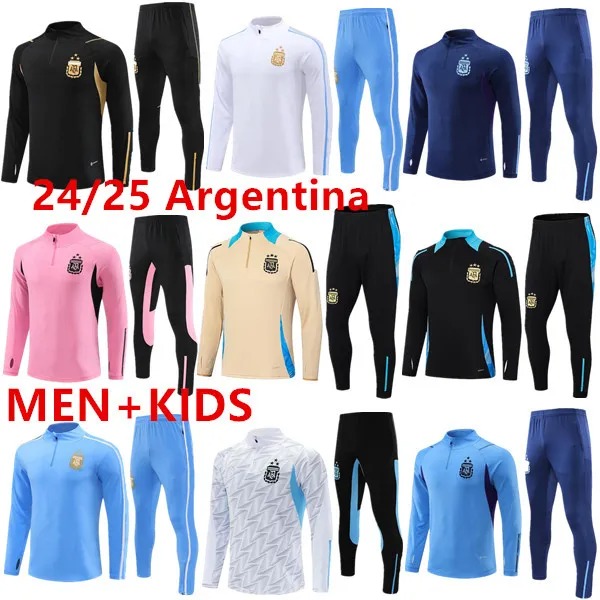 3star argentina tracksuit soccer jerseys 2024 2025 home away jacket football shirts messis di maria dybala de paul maradona men kids training suit tracksuits kit 666