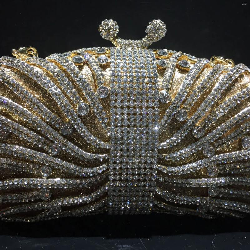 Drawstring XIYUAN Women Golden Crystal Clutch Bag Rhie Evening Bags Party Dinner Shoulder Dia Purses And Handbags zhanyishengli