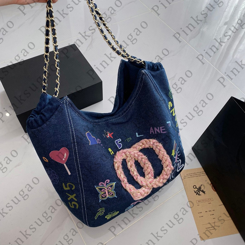 Pink Sugao women tote bag shoulder bag handbag fashion high quality large capacity jean purse Luxury shopping bag Changchen-240513-56