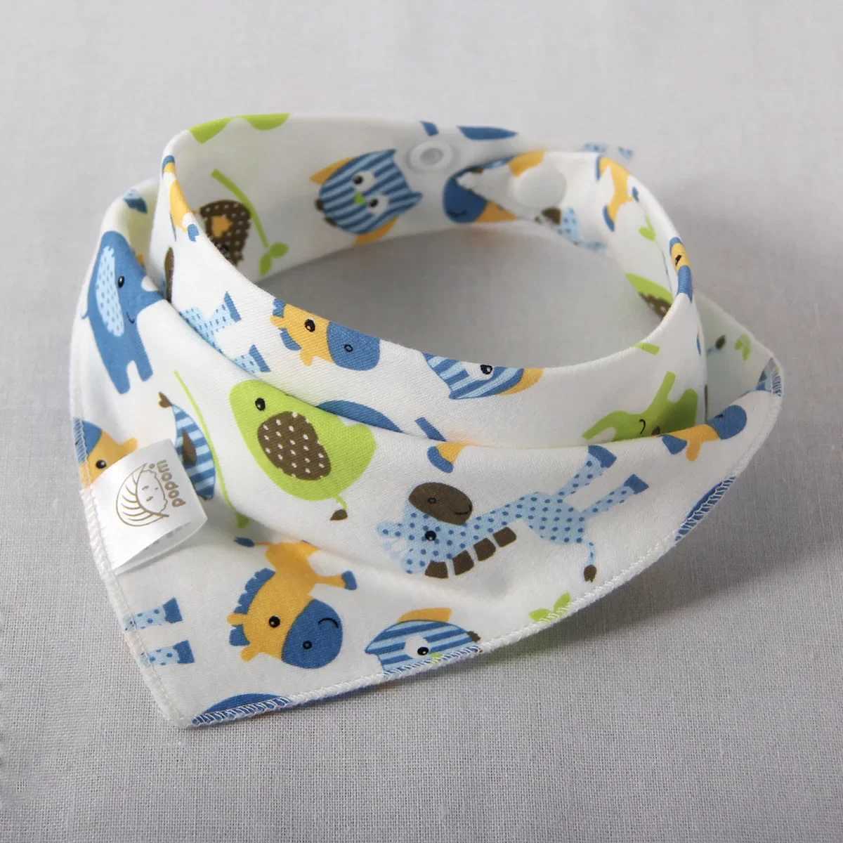 Bibs Burp Cloths Baby bibs High quality triangle double layers cotton baberos Cartoon Character Animal Print baby bandana bibs dribble bibsL4812