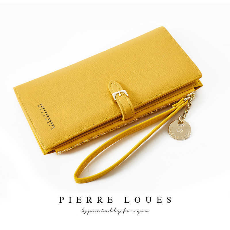 Wallets Long Women's Wallet Female Cell Phone Purses Pendant Coin Purse Card Holder Wallets Leather Wristlet Clutch Money Bag Red Wallet G230327