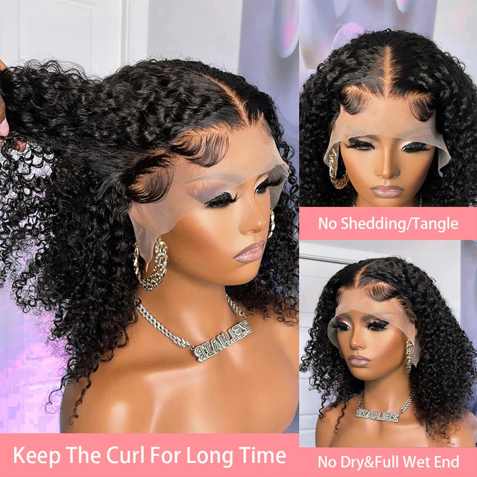 Short bob lace front human hair wigs with baby hair 8 to 16 inch glueless wavy bleached knots