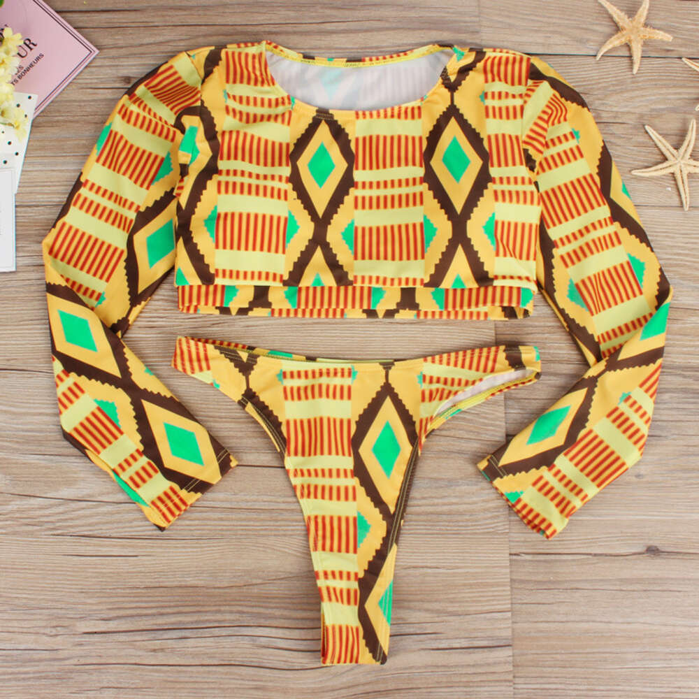 Ddmytiger New Long Sleeved Sunscreen Triangle Bikini Sexy Fashion Split Women S Swimwear H