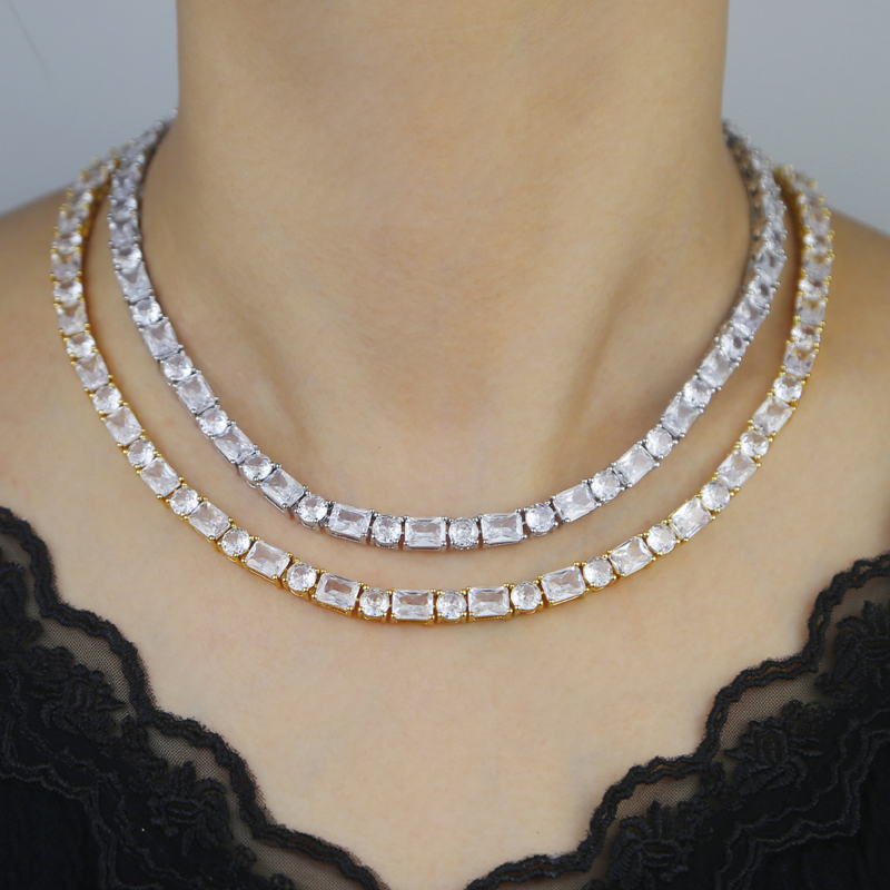 Tennis Chain: 1 Row Bg 5A Cz Stone Choker Necklace - Hip Hop Iced Out Jewelry