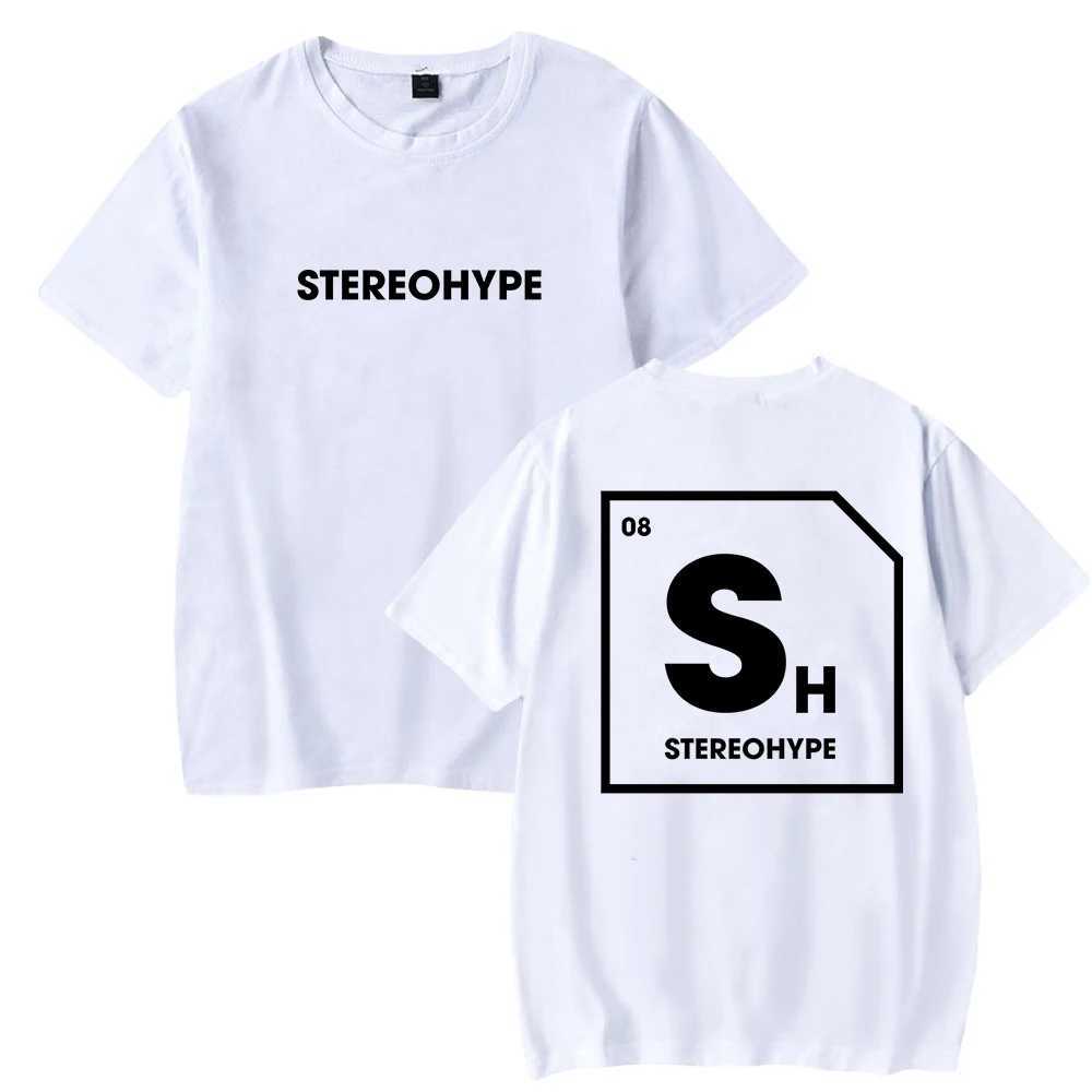 Men's T-Shirts James Hype Stereohype T-shirt Crewneck Short Slve T Men Womens Tshirt Hip Hop Clothes T240515