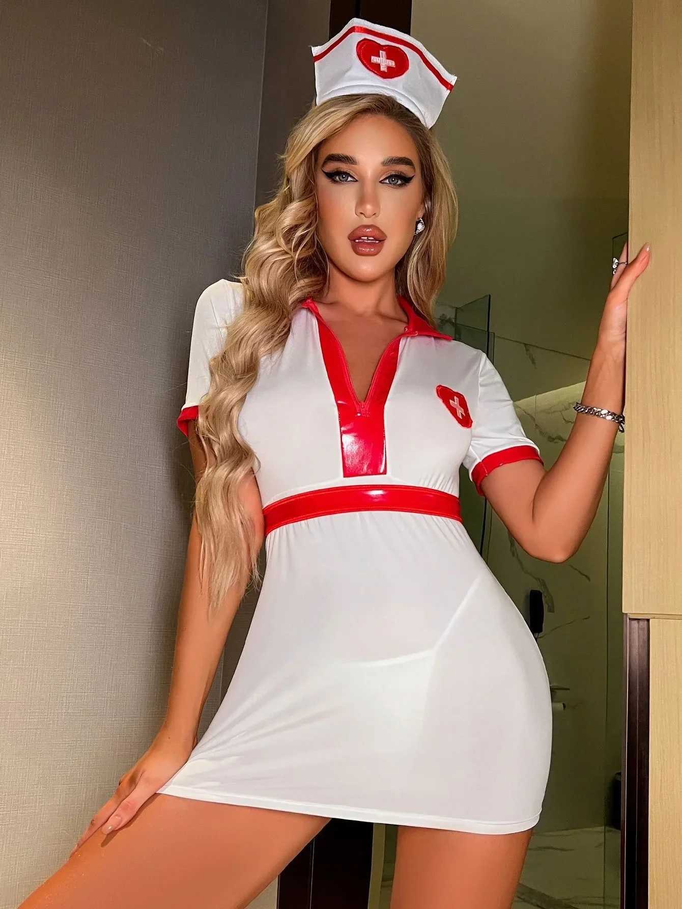 Sexy Set White Doctor Nurse Uniform Sexy Women Cosplay Lingerie Babydoll Sex Dress Underwear Porn Come Slim Erotic Outfit T240513