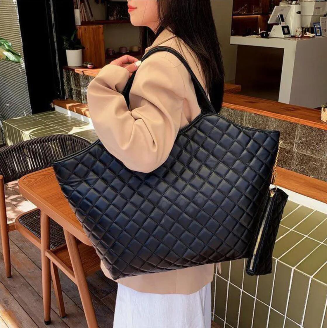 Large Capacity Totes Icare maxi Shopping Bag Loulous Bag Beach bags Genuine Leather Women Tote Designer Lattice Handbag Purse travel Crossbody Shoulder Bags AA6-303
