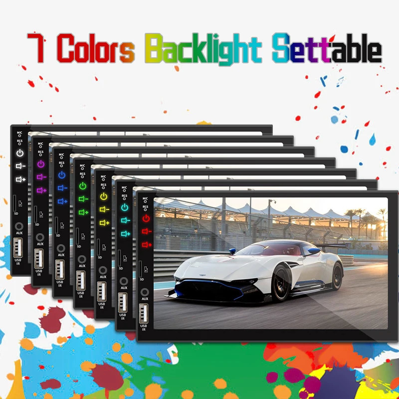 7 Inch Car Radio 1 Din MP5 Player Touch Screen Multimedia FM ISO Power Aux Input USB Bluetooth Mirror Link Universal Autoradio 240506