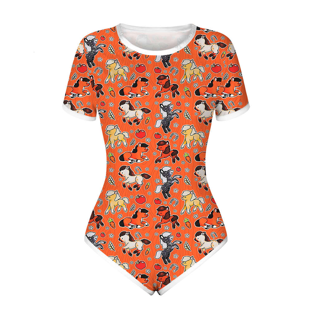 New unicorn for women's slim fitting short sleeved jumpsuit briefs, popular and fashionable pants F51521