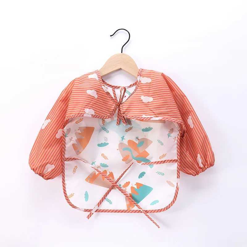 Bibs Burp Cloths Baby Long Sleeve Scarf Waterproof Toddler Art Smock Feeding Bib Apron Pocket Infant Boys Girls Burp Cloth Banana Bibs for1-3YearL4812