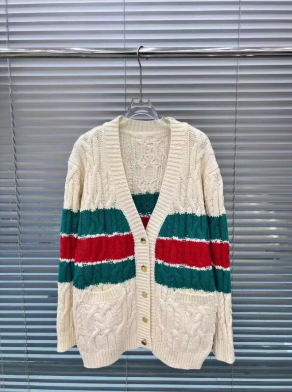 high quality Women&#039;s cardigans knitted Sweaters Women luxury brand new G designer Casual V neck stripe sweaters for female spring fall