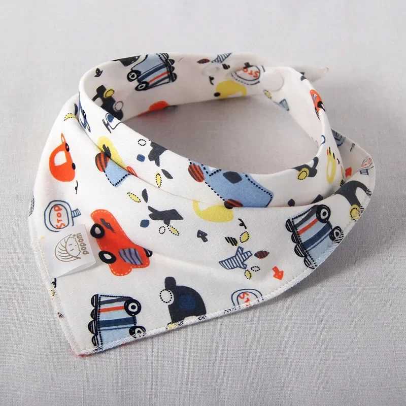 Bibs Burp Cloths Baby bibs High quality triangle double layers cotton baberos Cartoon Character Animal Print baby bandana bibs dribble bibsL4812