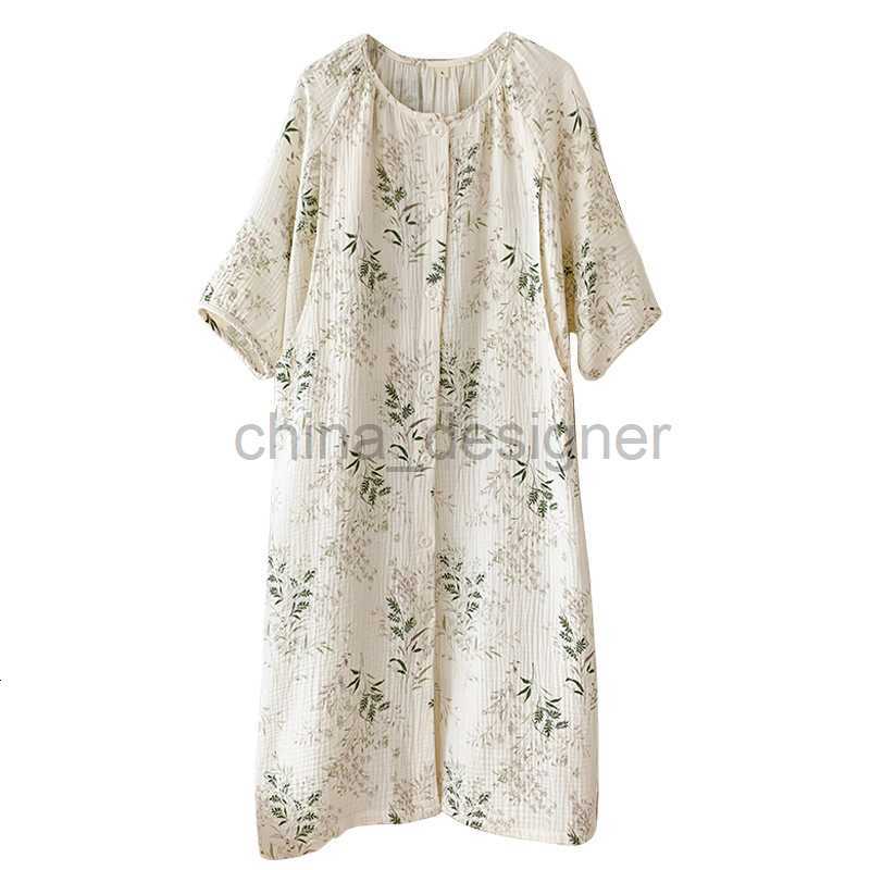 Short sleeved nursing pajamas, summer thin maternity female expectant mothers, pure cotton gauze, postpartum skirts