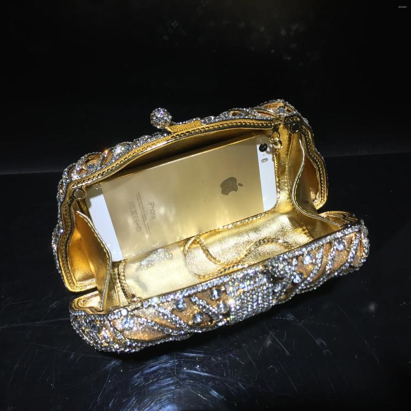 Drawstring XIYUAN Women Golden Crystal Clutch Bag Rhie Evening Bags Party Dinner Shoulder Dia Purses And Handbags zhanyishengli