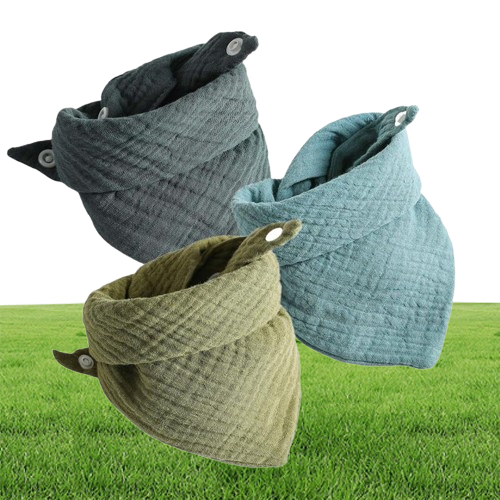 Bibs Burp Cloths 3Pcslot Baby Muslin Triangle Soft Cotton Solid Color Saliva Towel Boys Girls Feeding Apron Bandana Drool Stuff